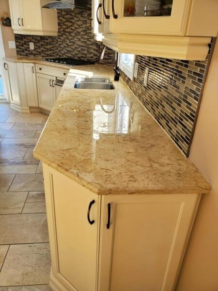 Textured Marble Counter After Restoration